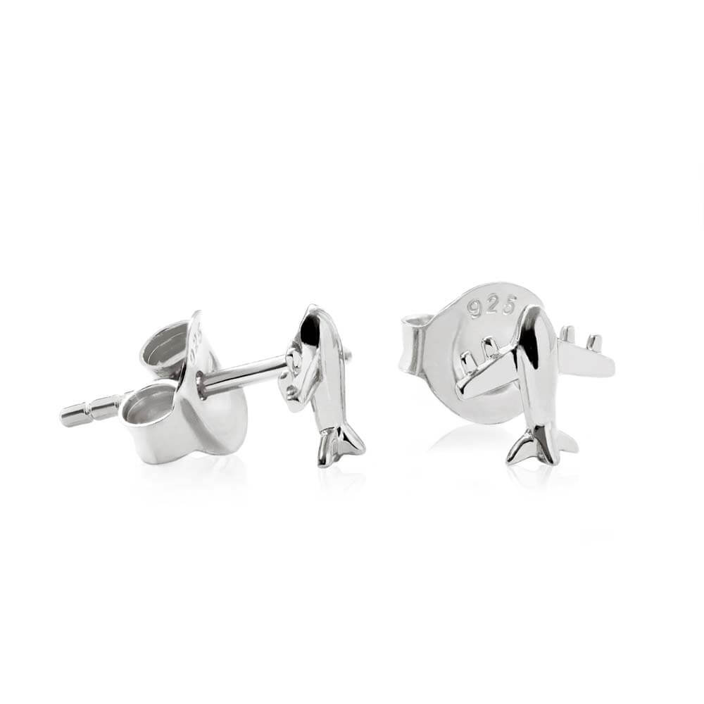 Sterling Silver Airplane Earrings - JET SET CANDY  (1720176574522)