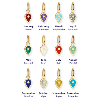 Silver Enamel Birthstone Bundle, 2 Charms