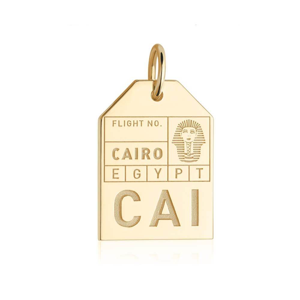 Solid Gold Egypt Charm, CAI Cairo Luggage Tag - JET SET CANDY  (1720196300858)