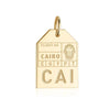 Cairo Egypt CAI Luggage Tag Charm Solid Gold