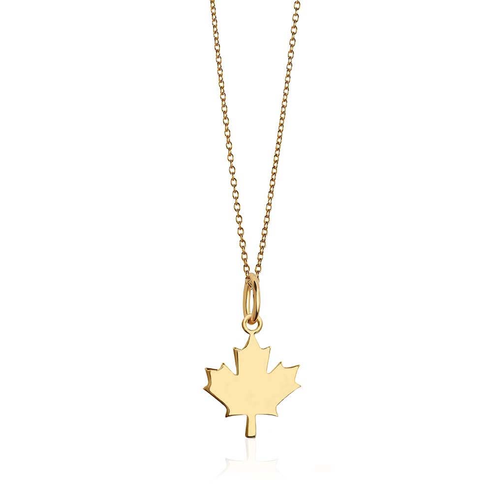 Mini Solid Gold Canada Maple Leaf Charm (4665806684248)