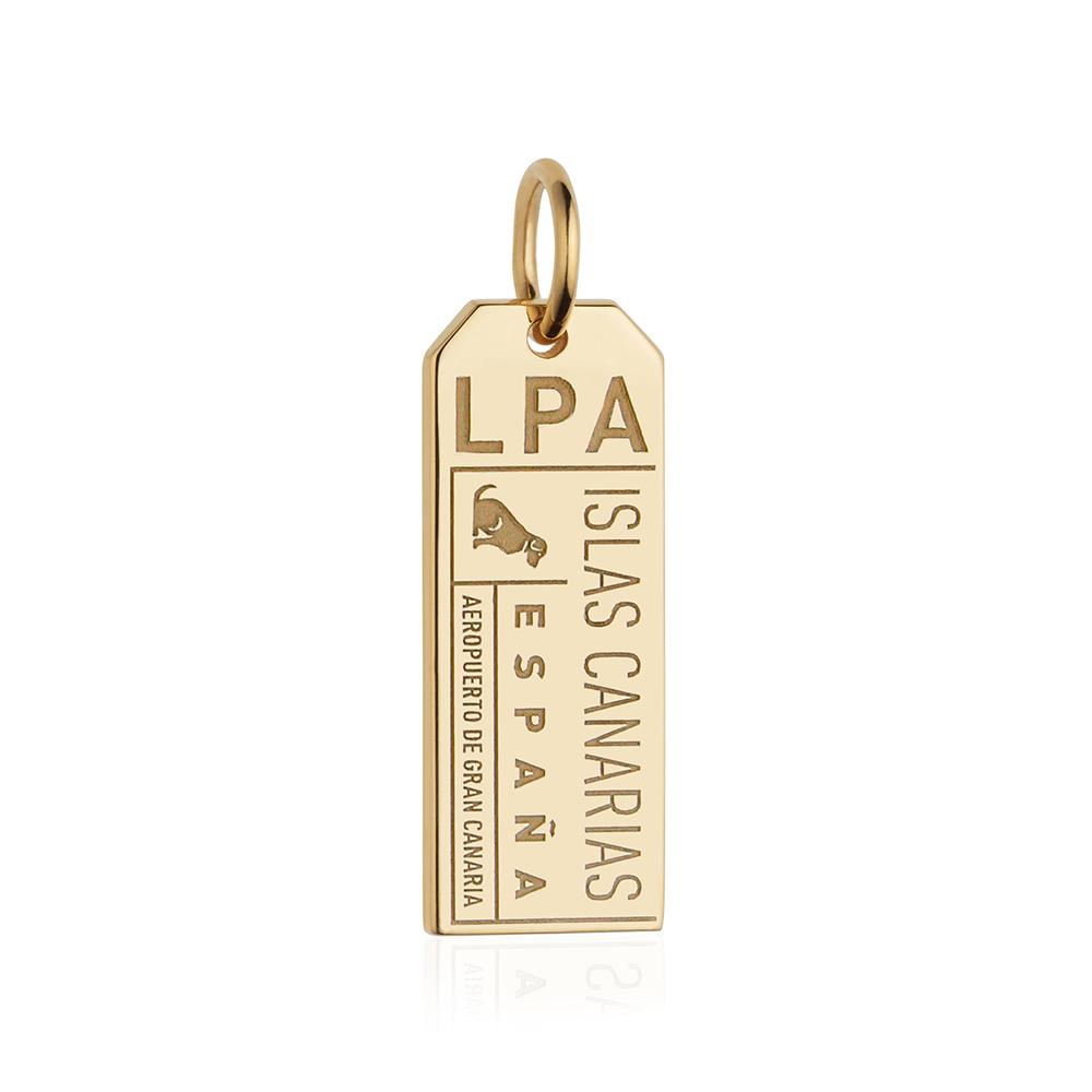 Solid Gold Canary Islands, LPA Luggage Tag Charm - JET SET CANDY  (4602930069592)