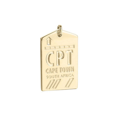 Cape Town South Africa CPT Luggage Tag Charm Gold