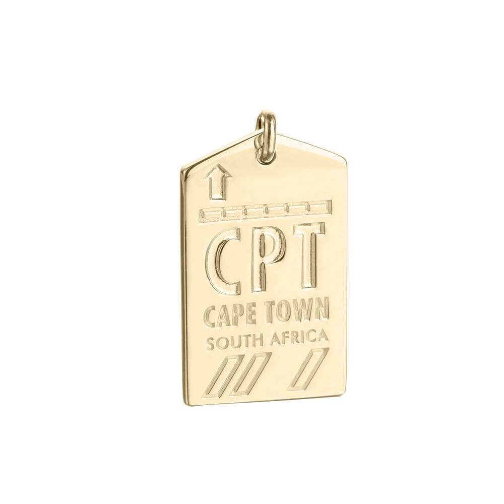 Solid Gold Cape Town Charm, CPT Luggage Tag - JET SET CANDY  (2283865538618)