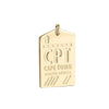 Cape Town South Africa CPT Luggage Tag Charm Solid Gold