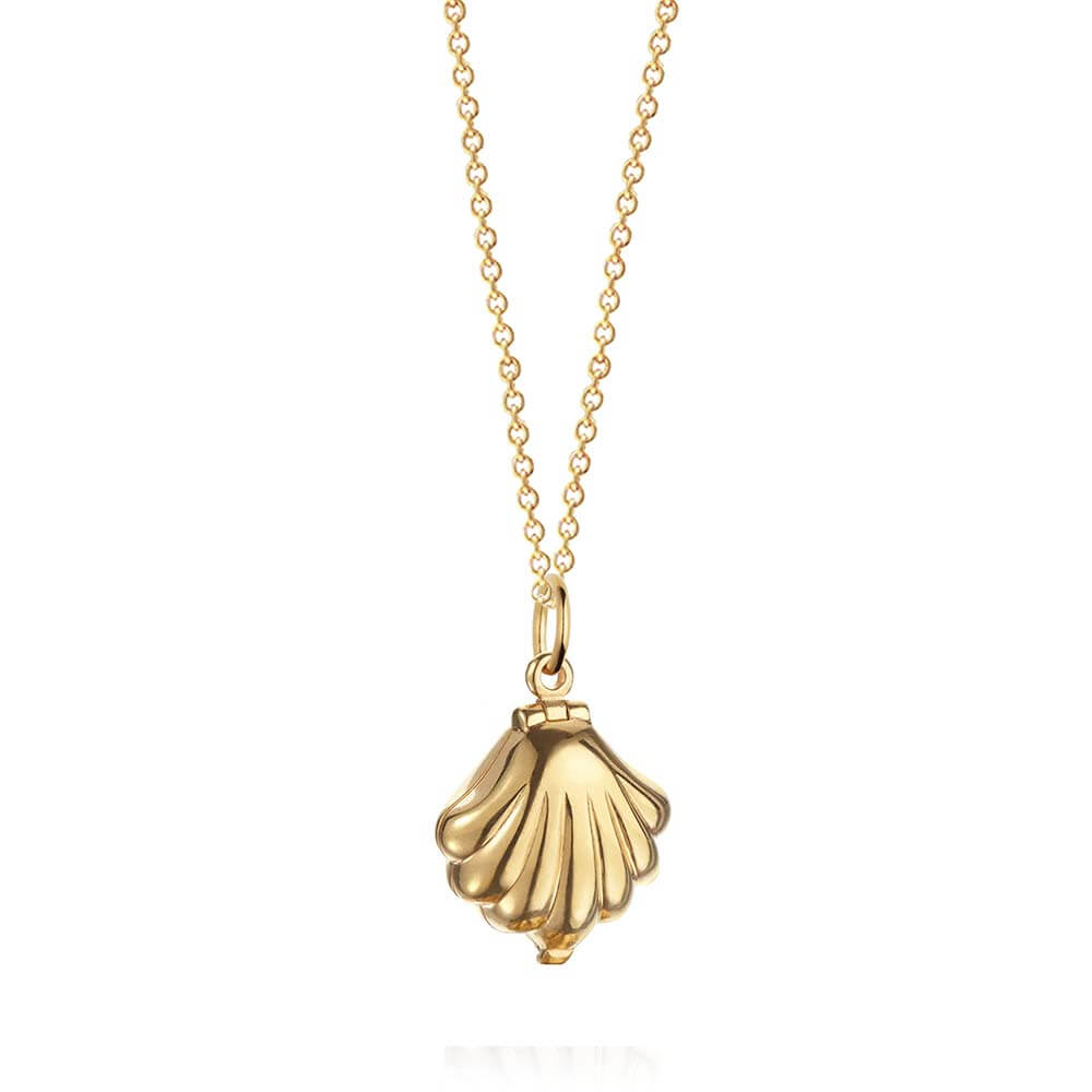 Gold Clamshell Charm - JET SET CANDY  (1720176869434)