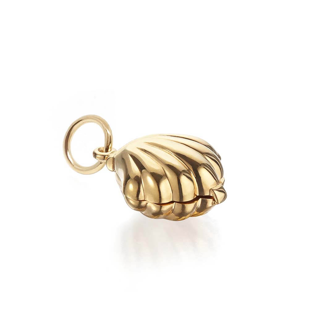 Gold Clamshell Charm - JET SET CANDY  (1720176869434)