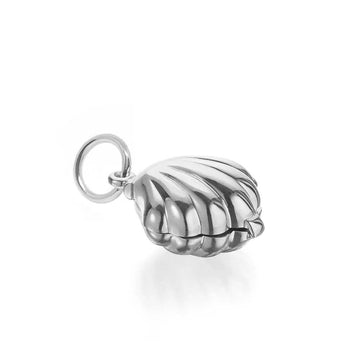 Silver Clamshell Charm