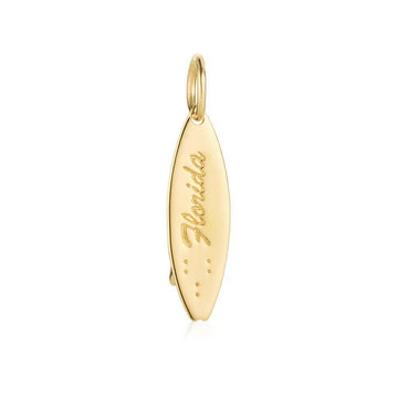 Surfboard Charm Florida Solid Gold