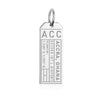 Silver Africa Charm, ACC Accra, Ghana Luggage Tag - JET SET CANDY  (1720184766522)