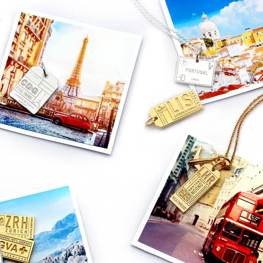 Gold Vermeil London Charm, LHR Luggage Tag - JET SET CANDY (2339333210170)