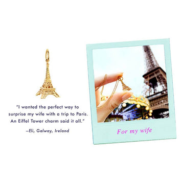 Eiffel Tower Charm Paris France Solid Gold