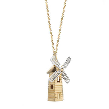 Windmill Charm Hamptons New York Solid Gold