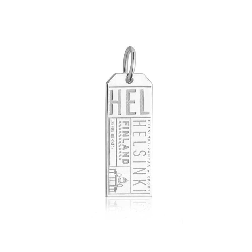 Silver Finland Charm, HEL Helsinki Luggage Tag - JET SET CANDY  (1720186208314)