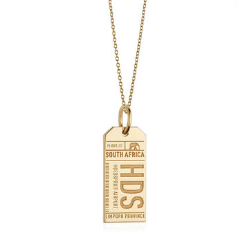 Hoedspruit South Africa HDS Luggage Tag Charm Gold