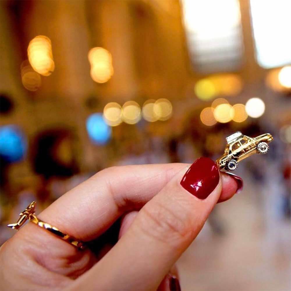 Solid Gold New York Taxi Charm - JET SET CANDY (4588429115480)
