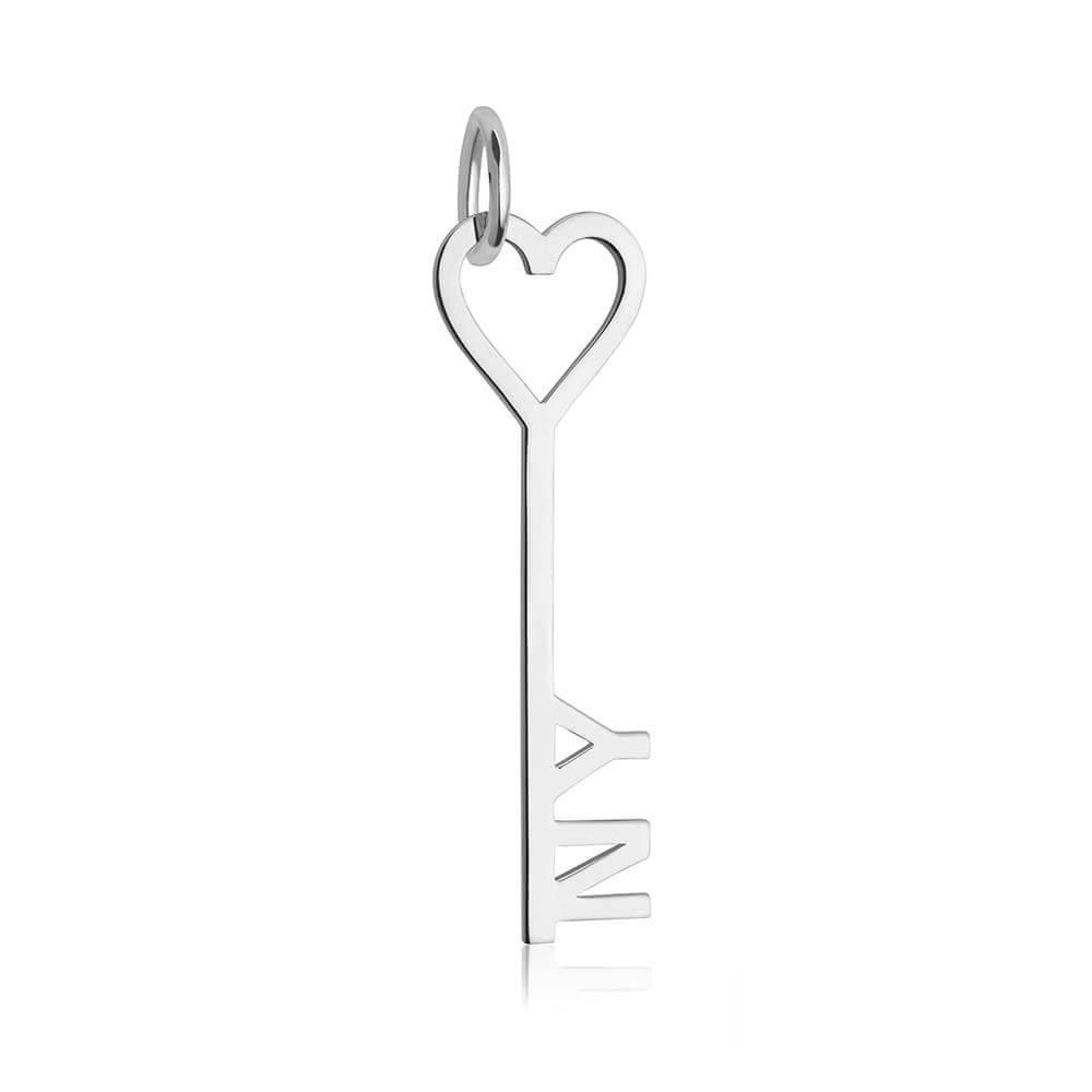 Sterling Silver I Love New York Key & Heart Charm - JET SET CANDY  (1720174870586)