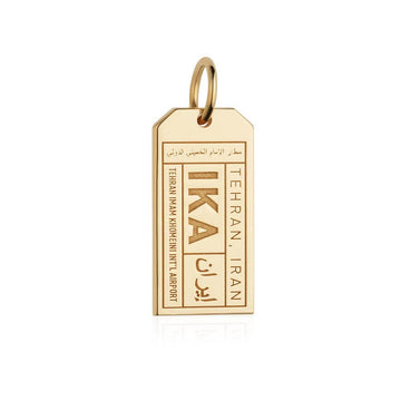 Tehran Iran IKA Luggage Tag Charm Gold