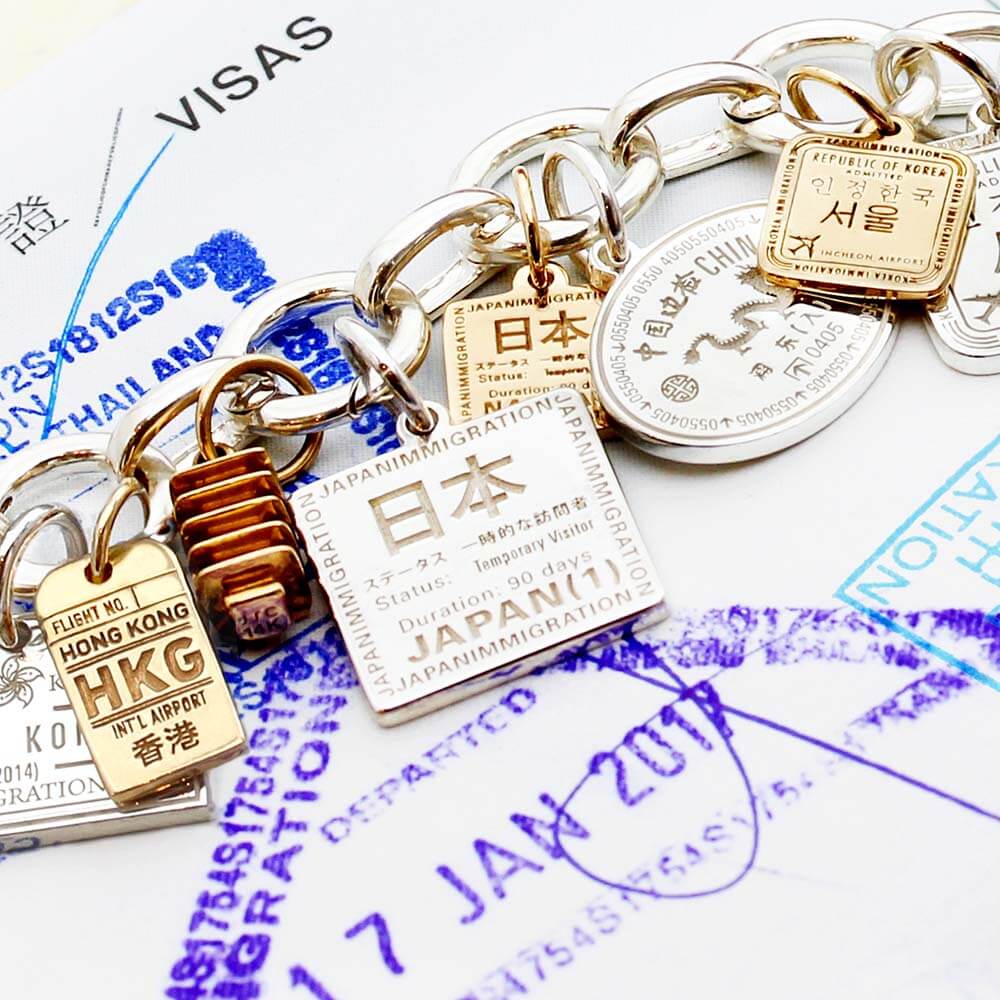 Japan Passport Stamp Charm | Sterling Silver Travel Charm – JET