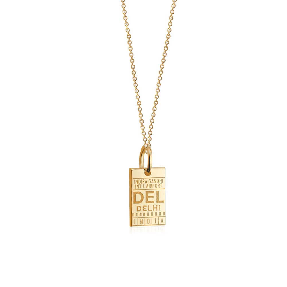 Solid Gold Mini India Charm, DEL Delhi Luggage Tag - JET SET CANDY  (1720181850170)