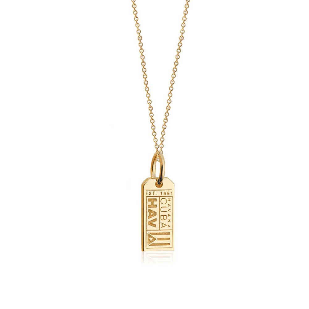Mini Solid Gold Havana Charm, HAV Luggage Tag - JET SET CANDY  (2283806883898)