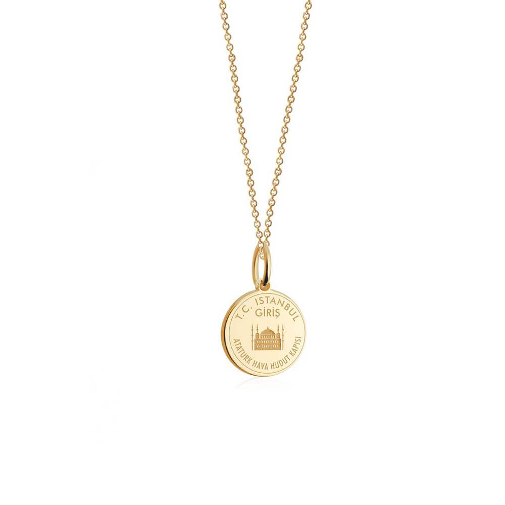 Solid Gold Mini Charm, Turkey Passport Stamp (SHIPS JUNE) - JET SET CANDY  (1720170840122)