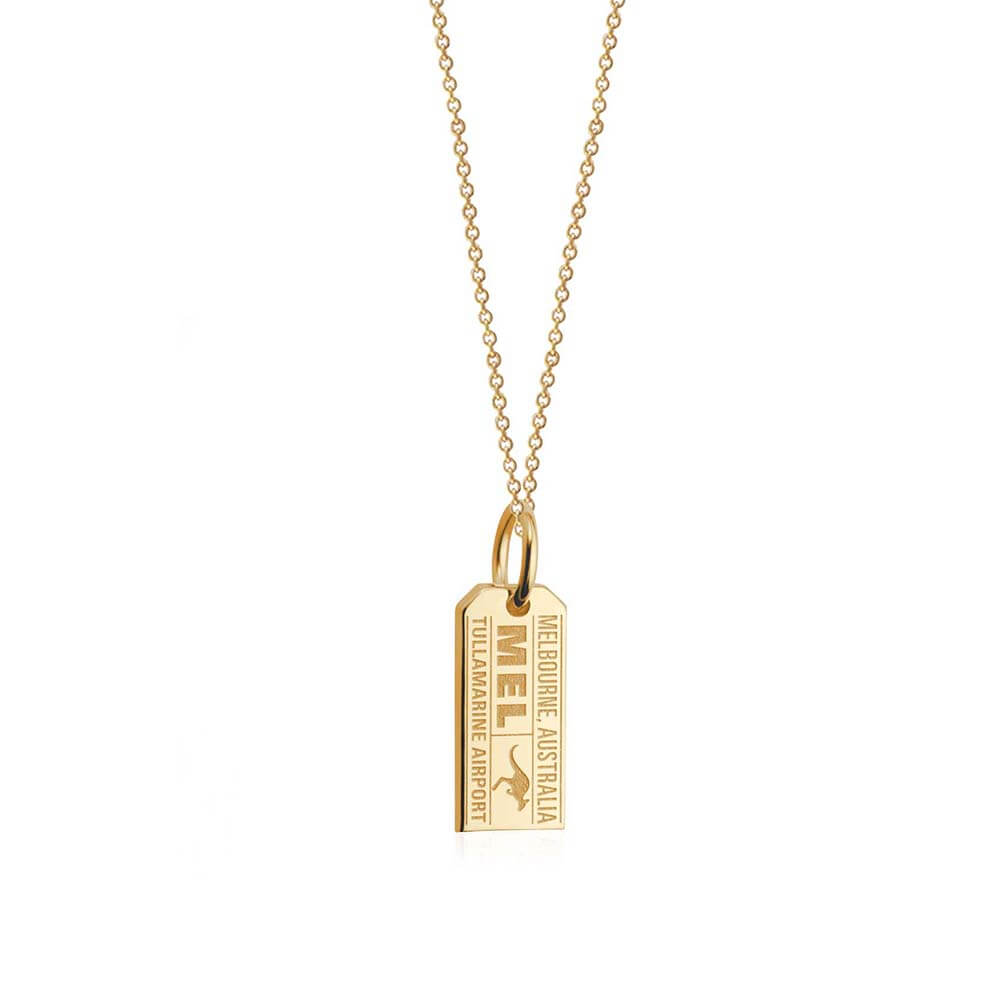 Solid Gold Mini Charm, MEL Melbourne Luggage Tag - JET SET CANDY  (1720189091898)