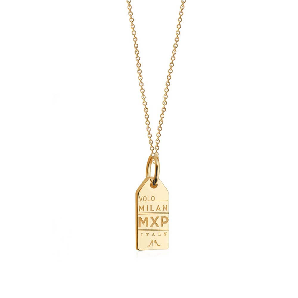 Mini Solid Gold Milan Charm, MXP Luggage Tag - JET SET CANDY  (2283811373114)