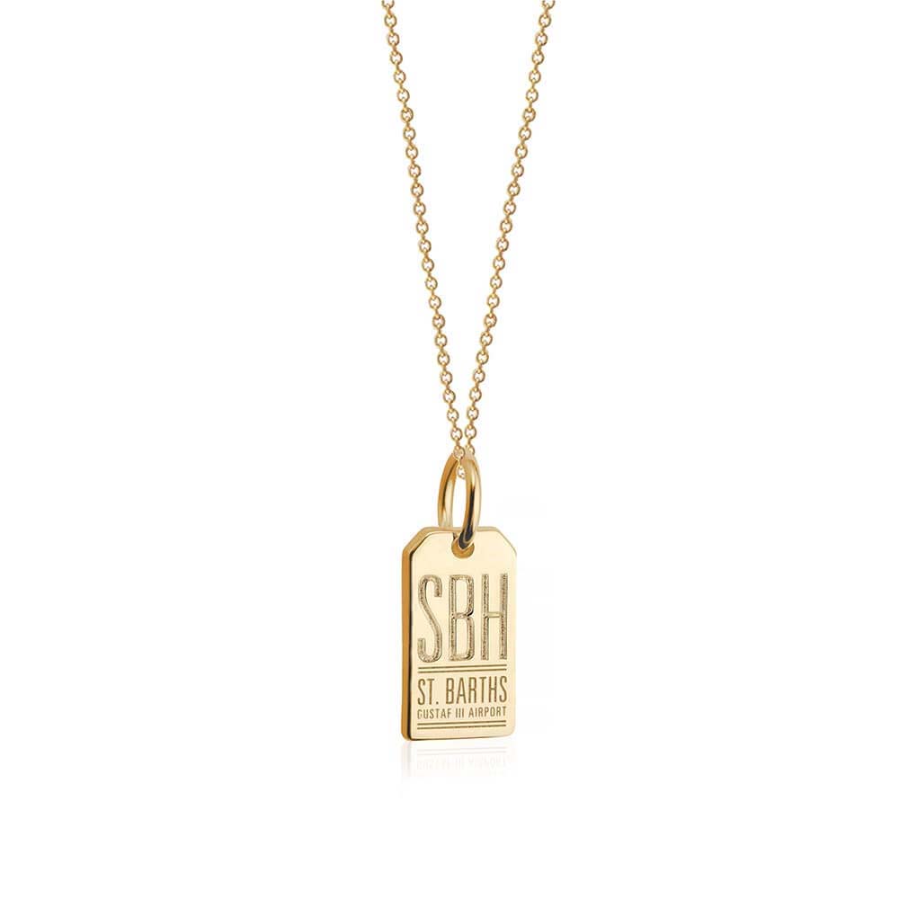 Solid Gold Mini Charm, SBH St. Barths Luggage Tag - JET SET CANDY  (1720190337082)