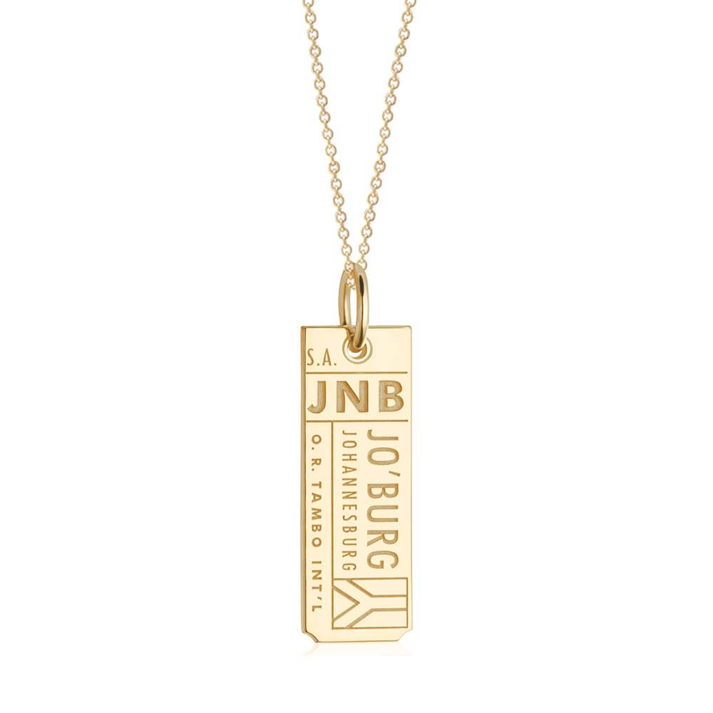 Gold Travel Charm, JNB Johannesburg Luggage Tag - JET SET CANDY  (1720180277306)