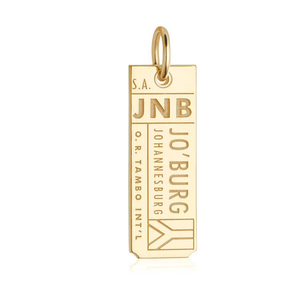 Gold Travel Charm, JNB Johannesburg Luggage Tag - JET SET CANDY  (1720180277306)