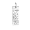 Johannesburg South Africa JNB Luggage Tag Charm Silver