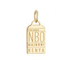 Nairobi Africa NBO Luggage Tag Charm Solid Gold