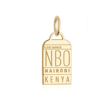 Nairobi Africa NBO Luggage Tag Charm Solid Gold