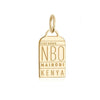 Solid Gold Africa Charm, NBO Nairobi Luggage Tag (SHIPS JUNE) - JET SET CANDY  (1720183029818)