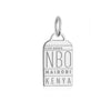 Nairobi Africa NBO Luggage Tag Charm Silver