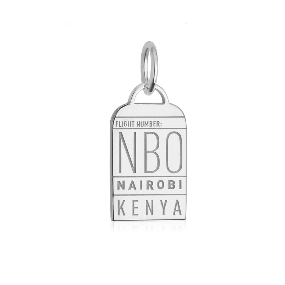 Silver Africa Charm, NBO Nairobi Luggage Tag (SHIPS JUNE) - JET SET CANDY  (1720182997050)