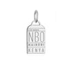 Silver Africa Charm, NBO Nairobi Luggage Tag (SHIPS JUNE) - JET SET CANDY  (1720182997050)