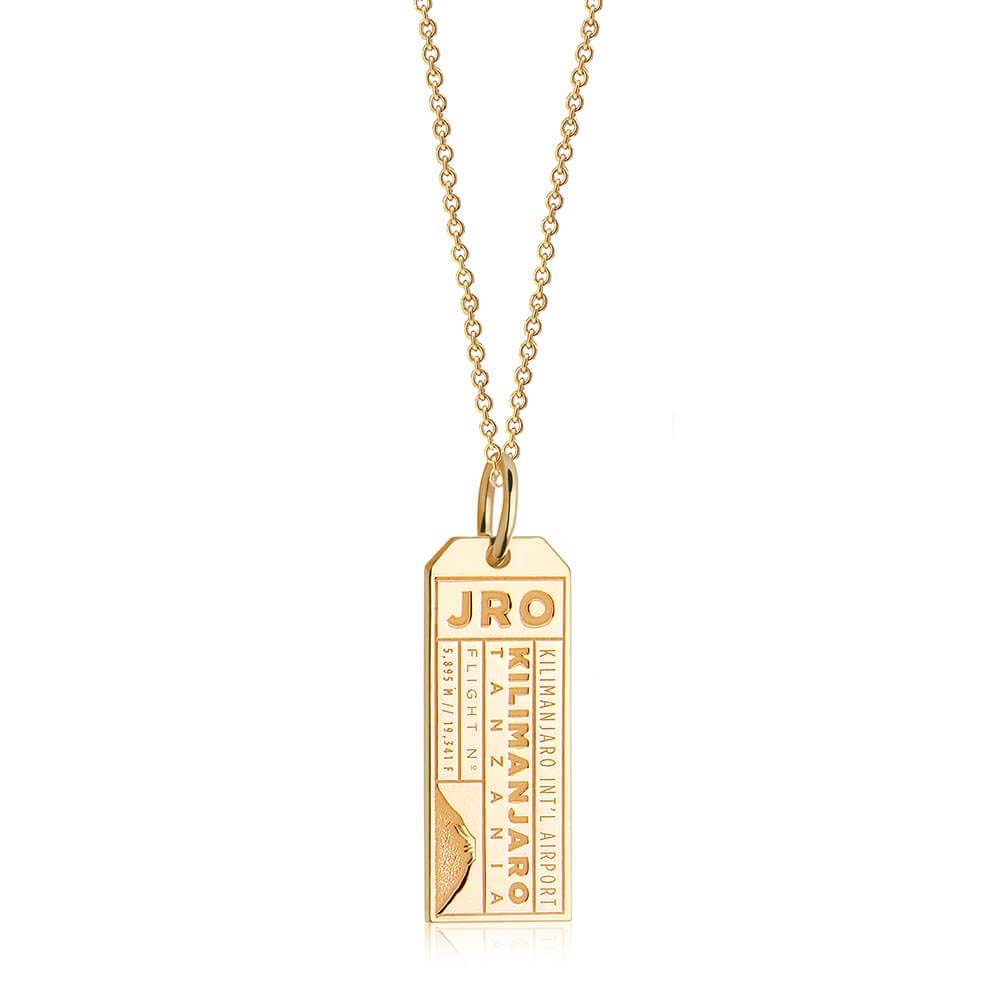 Kilimanjaro Tanzania JRO Luggage Tag Charm Gold – JET SET CANDY