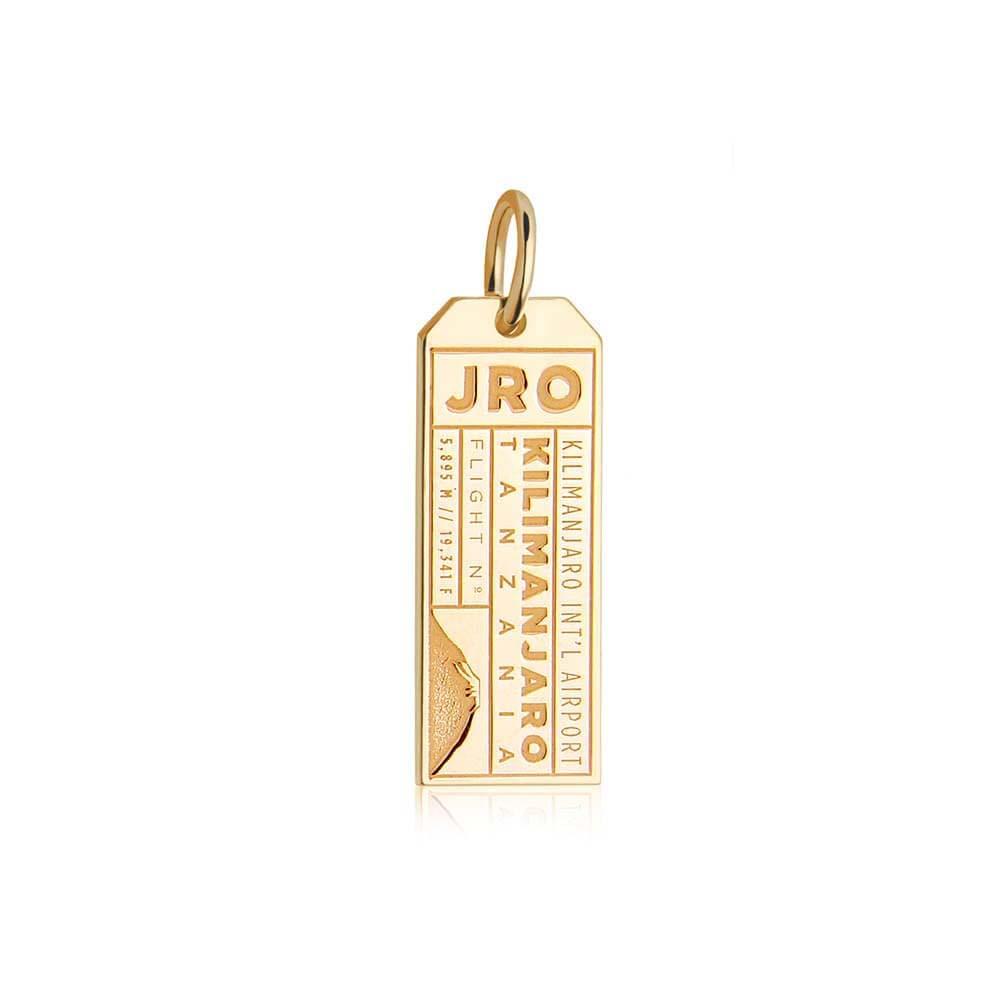 Solid Gold Travel Charm, JRO Kilimanjaro Luggage Tag - JET SET CANDY  (1720186568762)