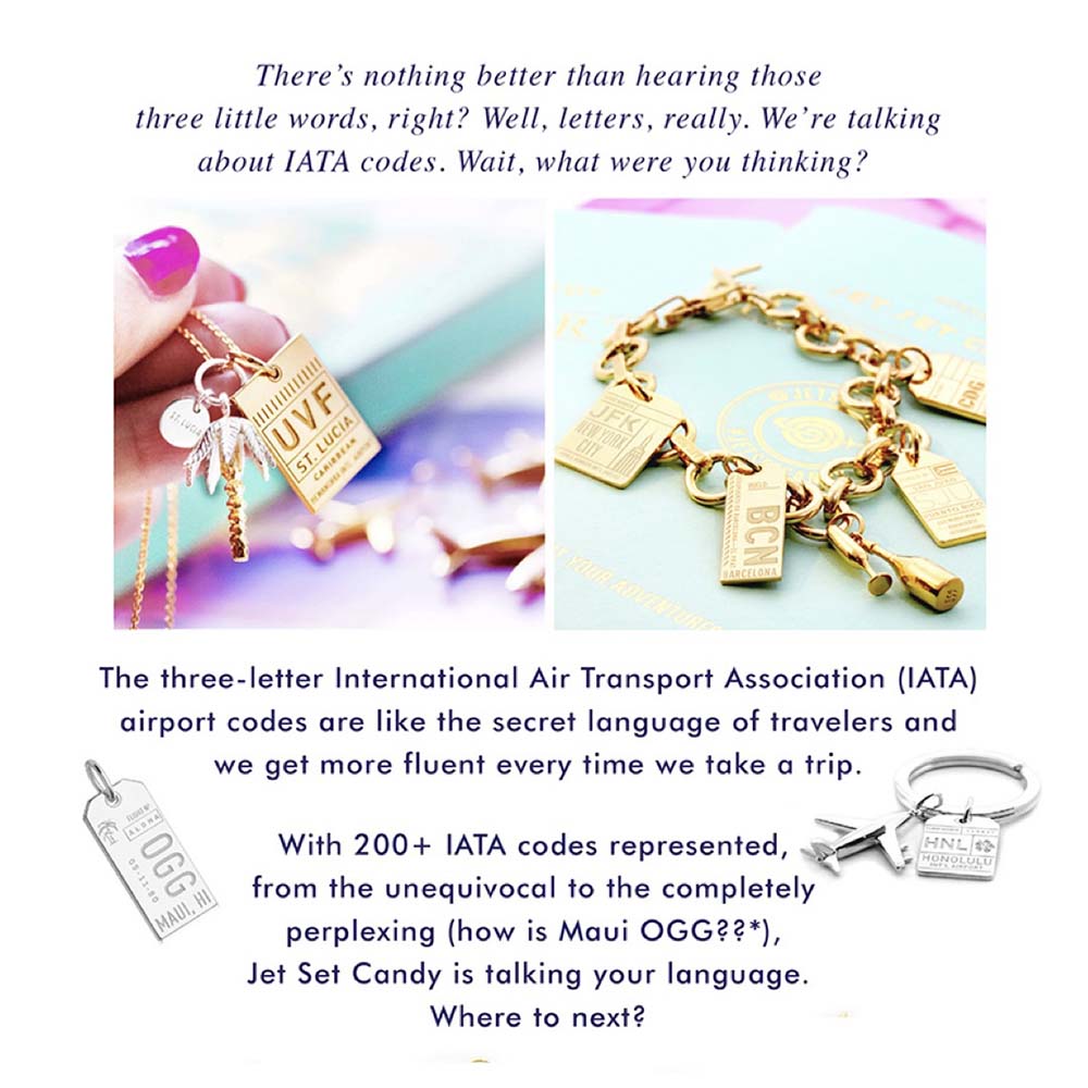 Maui, HI | OGG Airport Luggage Tag Charm | Sterling Silver Hawaii