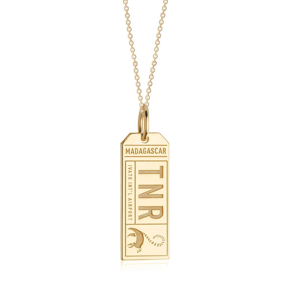 Gold Travel Charm, TNR Madagascar Luggage Tag - JET SET CANDY  (1720179327034)