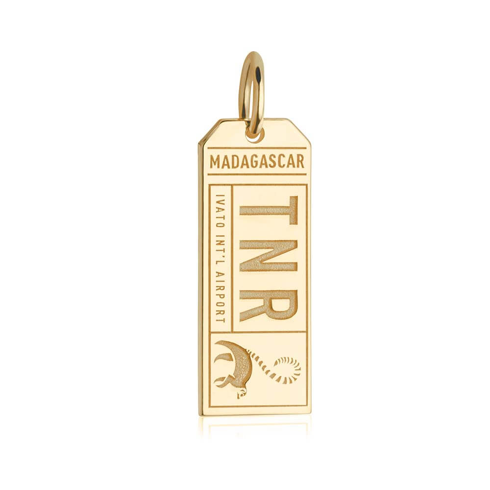 Gold Travel Charm, TNR Madagascar Luggage Tag - JET SET CANDY  (1720179327034)