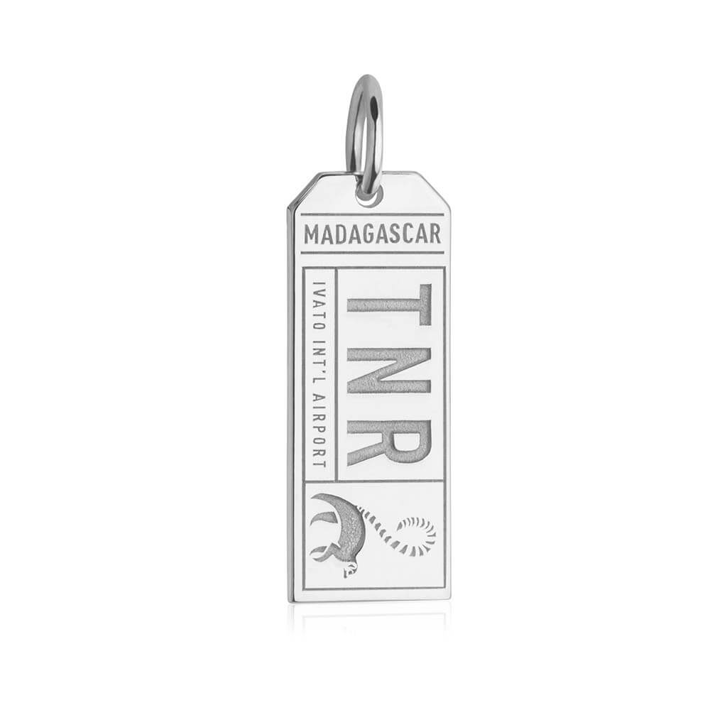 Silver Travel Charm, TNR Madagascar Luggage Tag - JET SET CANDY  (1720179294266)