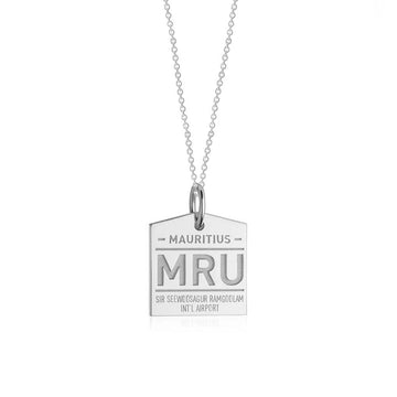 Silver Travel Charm, MRU Mauritius Luggage Tag