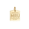 Solid Gold Travel Charm, MRU Mauritius Luggage Tag - JET SET CANDY  (1720196464698)