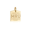 Gold Travel Charm, MRU Mauritius Luggage Tag - JET SET CANDY  (1720196464698)