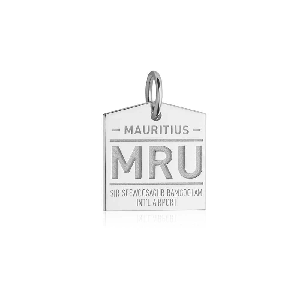 Silver Travel Charm, MRU Mauritius Luggage Tag - JET SET CANDY  (1720196366394)