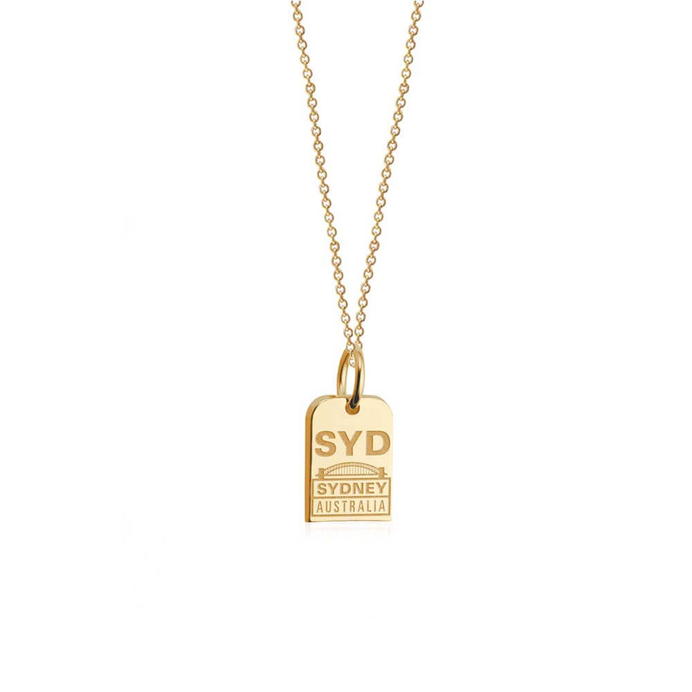Mini Solid Gold Sydney Charm, SYD Luggage Tag - JET SET CANDY  (2283820056634)