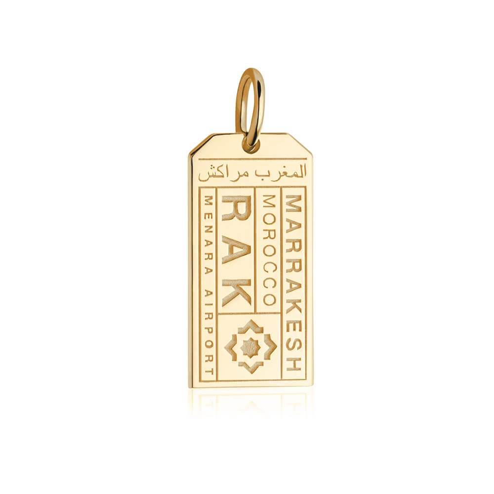 Solid Gold RAK Marrakesh, Morocco Luggage Tag Charm - JET SET CANDY (6571858919608)